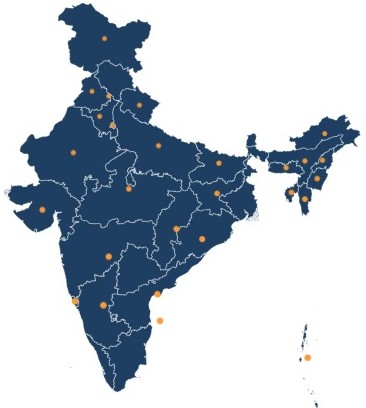 India Map showing States and Union Territories